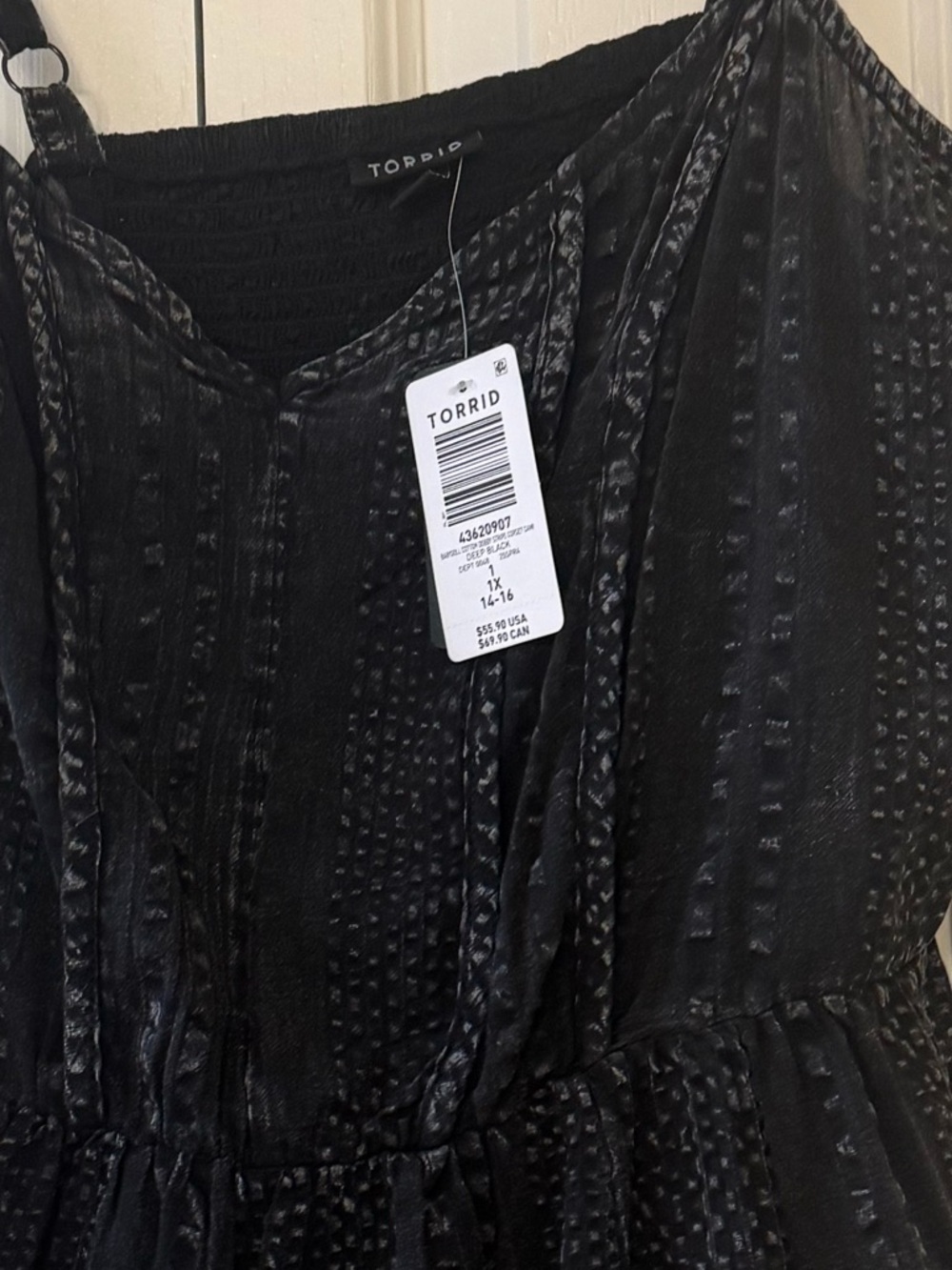 Torrid Black Textured Peplum Cami Top NWT - Picture 7 of 9